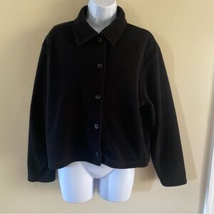 Vintage Black County Seat Jeanswear Button Up Fleece Jacket Size XL Extra Large